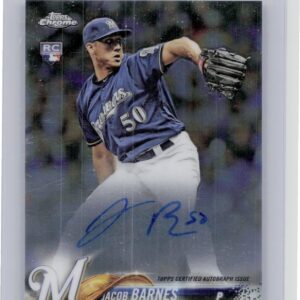2018 Topps Chrome Jacob Barnes AU #RA-JBA Brewers Rookie Autographs