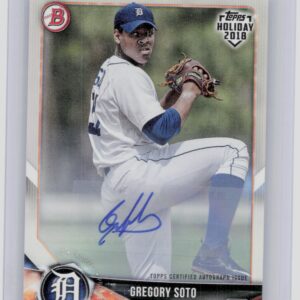 2018 Topps Holiday Bowman Gregory Soto AU SN99 #TH-GS Tigers Prospects Autograph