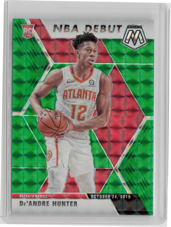 2019-20 Panini Mosaic De'andre Hunter Green Prizm #266 Hawks