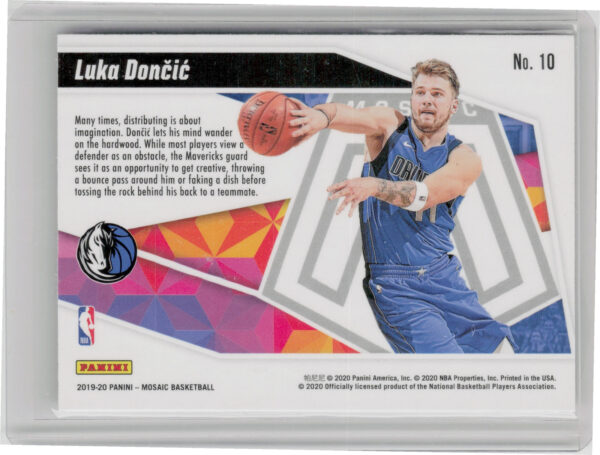 2019-20 Panini Mosaic Luka Doncic #10 Mavericks Give and Go - Image 3