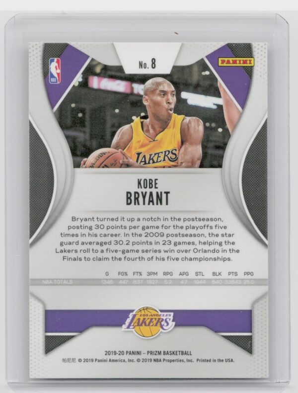 2019-20 Prizm Kobe Bryant #8 Lakers - Image 3