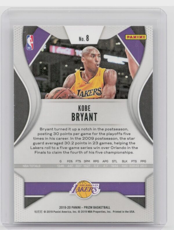 2019-20 Prizm Kobe Bryant #8 Lakers - Image 3