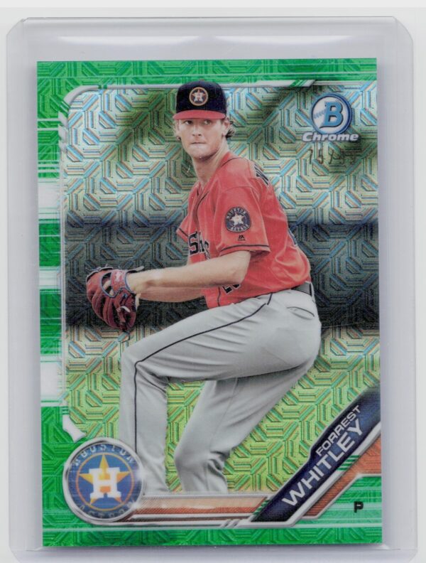 2019 Bowman Forrest Whitley SN99 #BCP-52 Astros Mojo Refractors Green