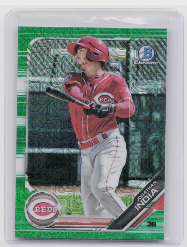 2019 Bowman Jonathan India /99 #BCP-102 Reds Mojo Refractors Green