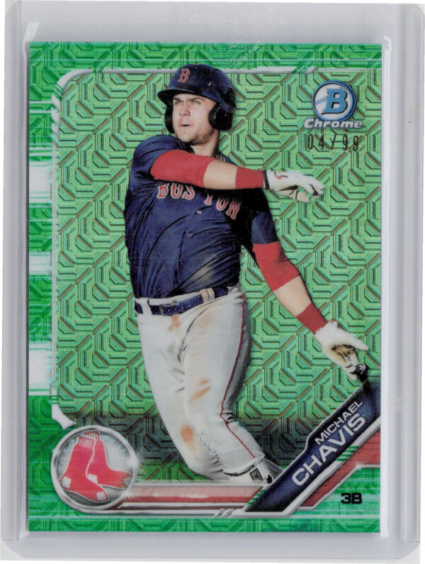 2019 Bowman Michael Chavis SN99 #BCP-92 Sox Chrome Prospects Mojo Refractors