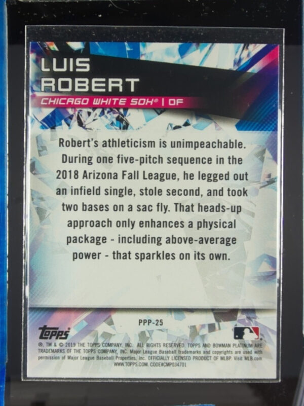 2019 Bowman Platinum Luis Robert #PPP-25 Sox Prismatic Prodigies - Image 3
