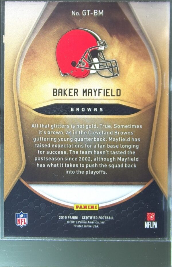 2019 Certified Baker Mayfield #GT-BM Browns Gold Team - Image 3