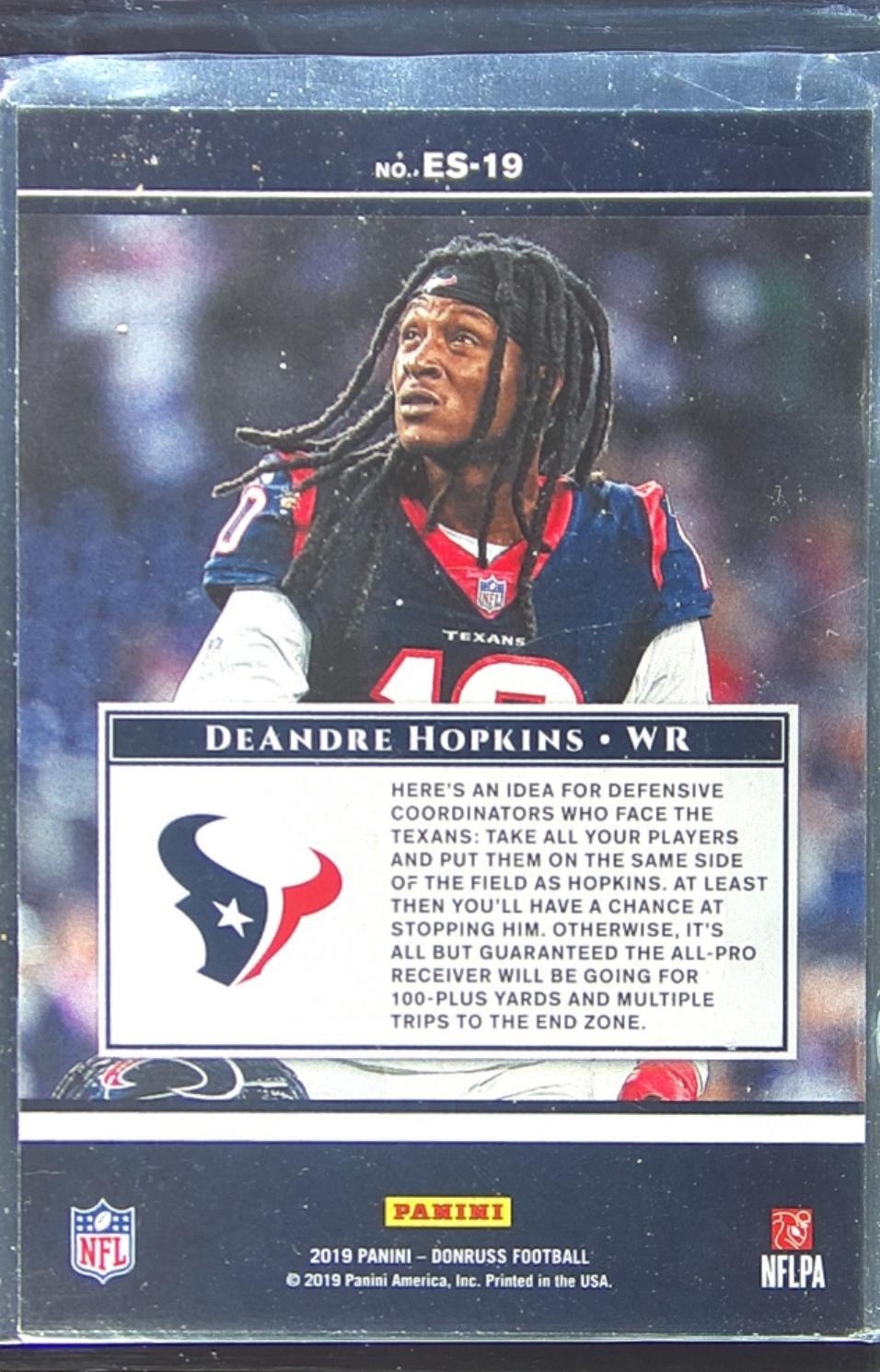 2019 Donruss DeAndre Hopkins #ES-19 Texans Elite Series - Image 3