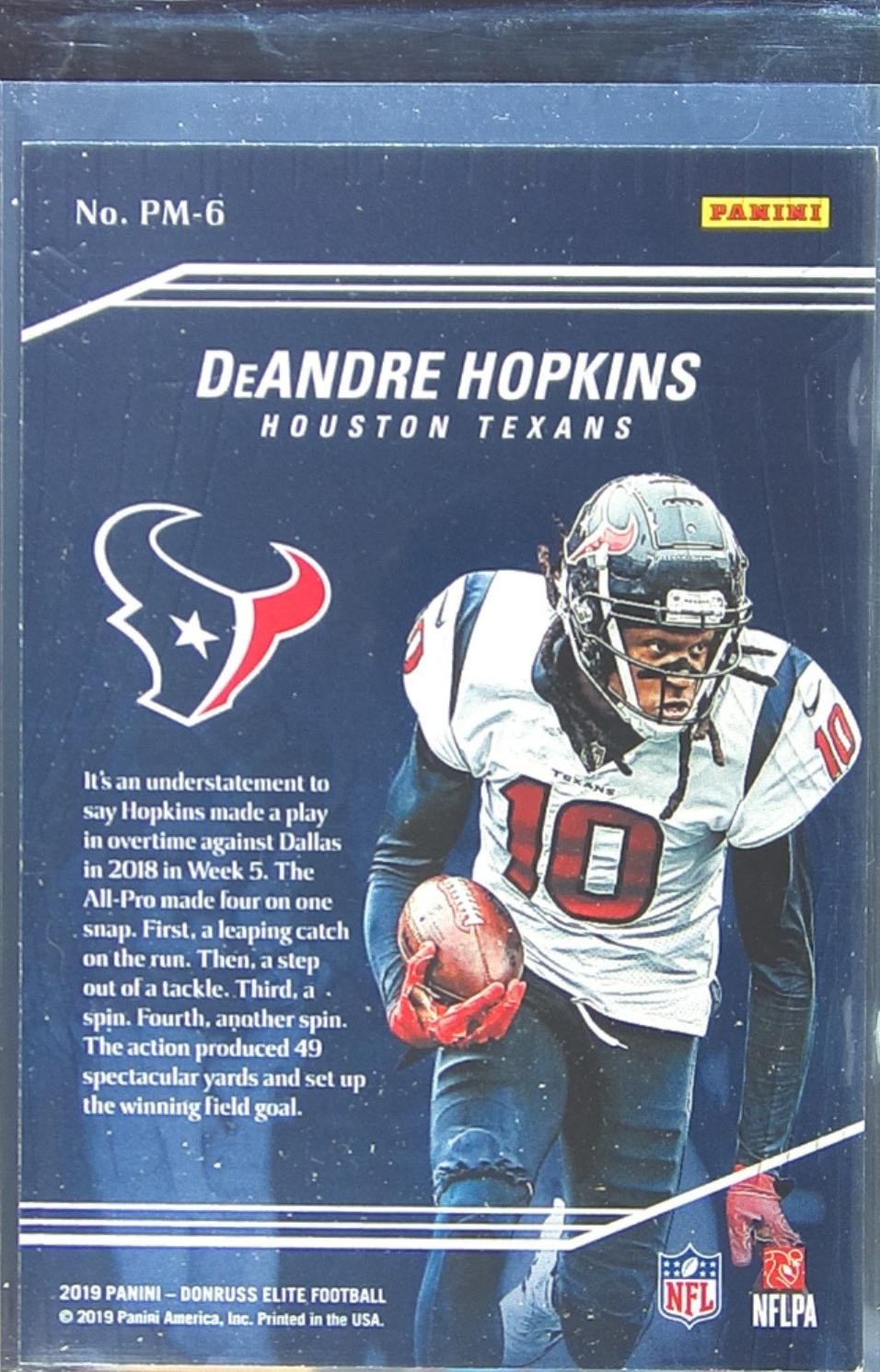 2019 Donruss Elite DeAndre Hopkins #PM-6 Texans Playmakers - Image 3