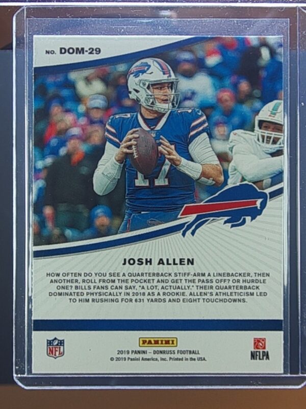2019 Donruss Josh Allen #DOM-29 Bills Dominators - Image 3