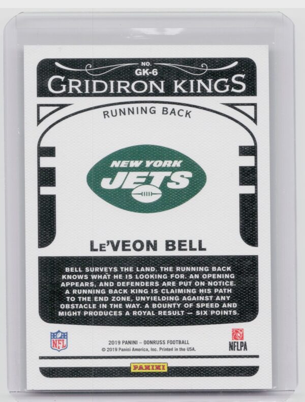 2019 Donruss Le'Veon Bell Gridiron Kings Studio Series /100 #GK-6 Jets - Image 3