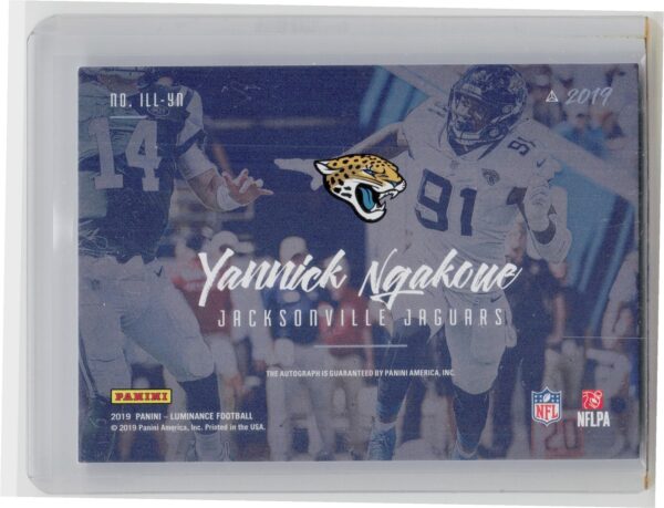 2019 Panini Luminance Yannick Ngakoue AU SN199 #ILL-YN Jaguars Illuminated Ink - Image 3