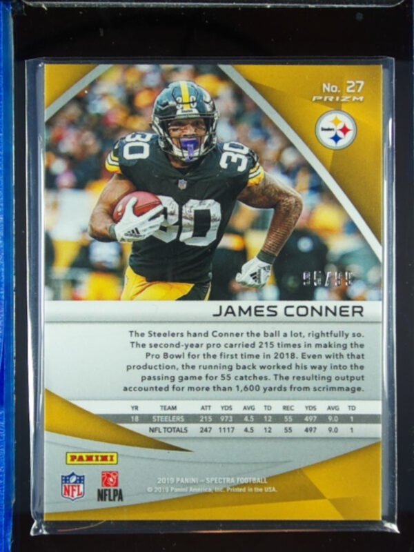 2019 Panini Spectra James Conner SN99 #27 Steelers - Image 3