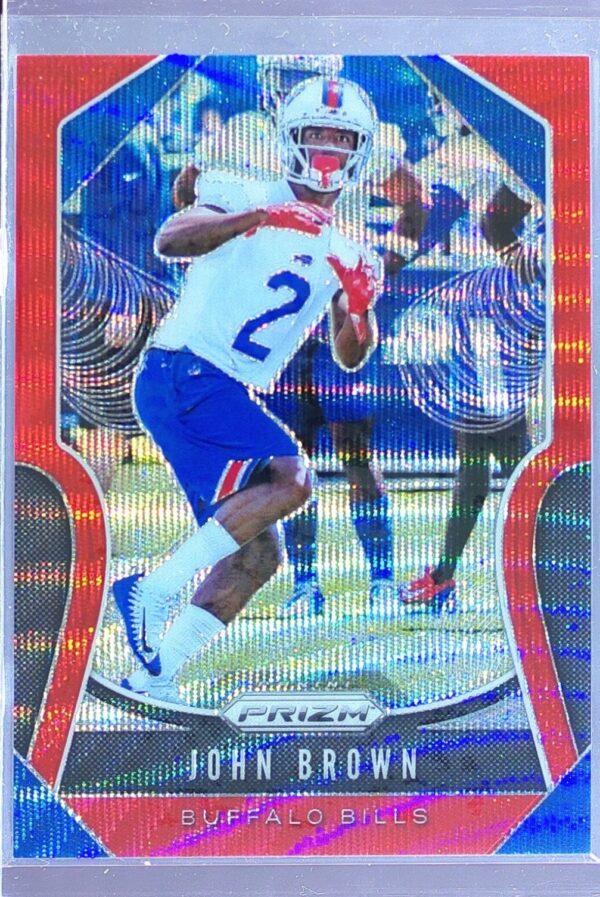 2019 Prizm John Brown Red Wave /149 #1 Bills