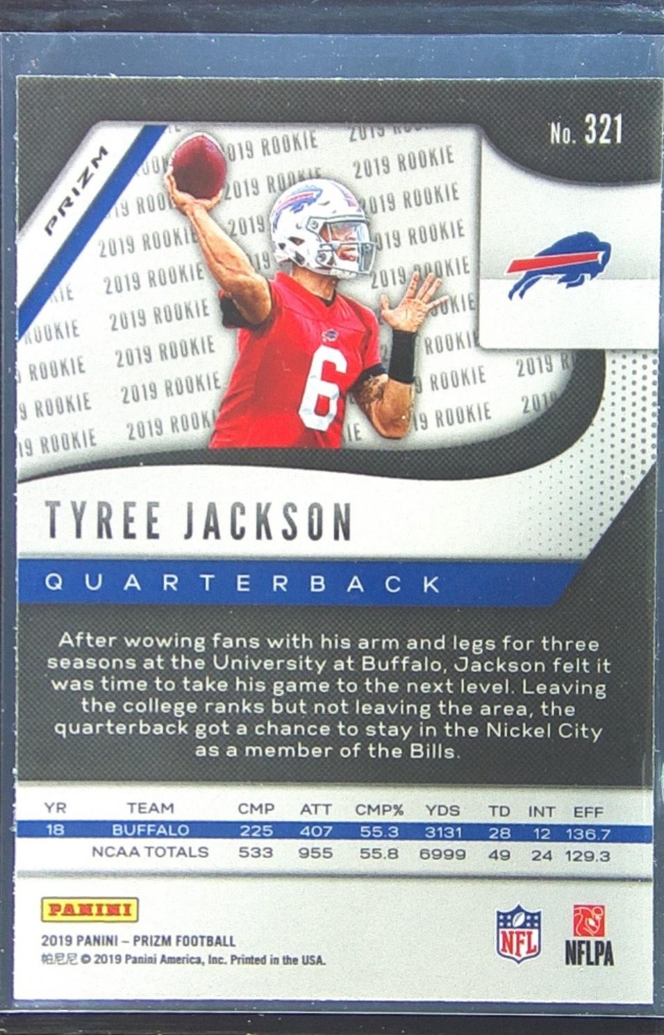 2019 Prizm Tyree Jackson Lazer RC #321 Bills - Image 3