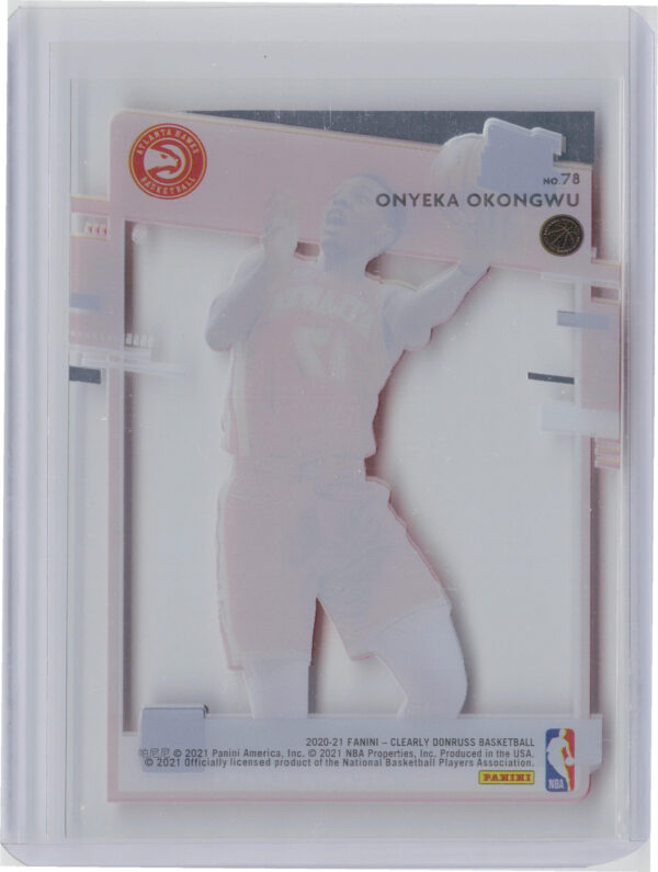 2020-21 Clearly Donruss Onyeka Okongwu RC #78 Hawks - Image 3