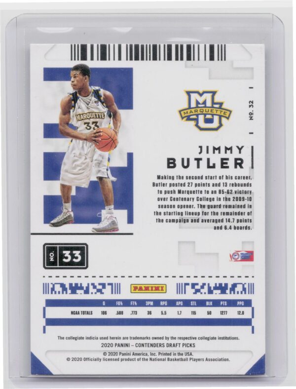 2020-21 Contenders Draft Picks Jimmy Butler Game Ticket Explosion #32 Eagles - Image 3