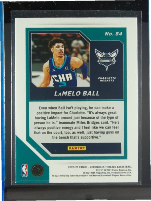2020-21 Panini Chronicles LaMelo Ball RC #84 Hornets - Image 3