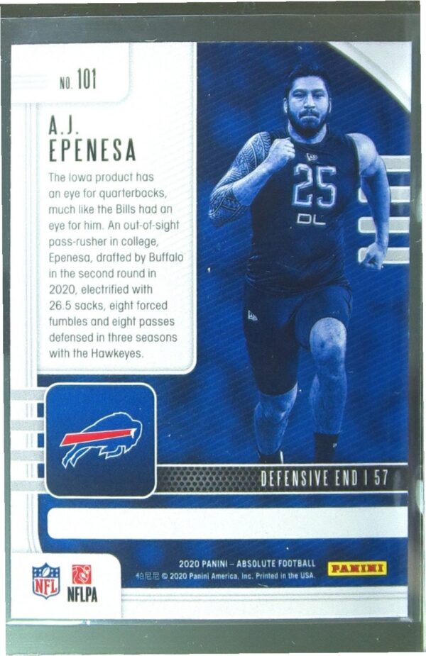 2020 Absolute A.J. Epenesa Retail RC #101 Bills - Image 3