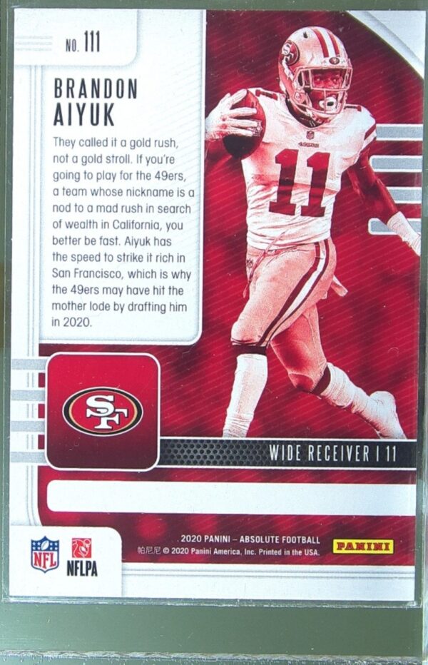 2020 Absolute Brandon Aiyuk Retail RC #111 49ers - Image 3