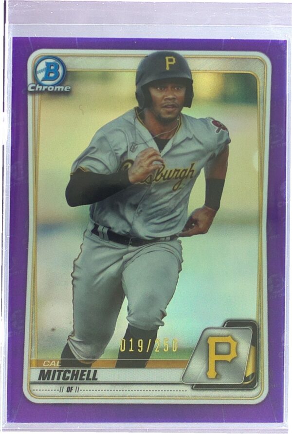 2020 Bowman Cal Mitchell /250 #BCP-43 Pirates Chrome Prospects Purple Refractor