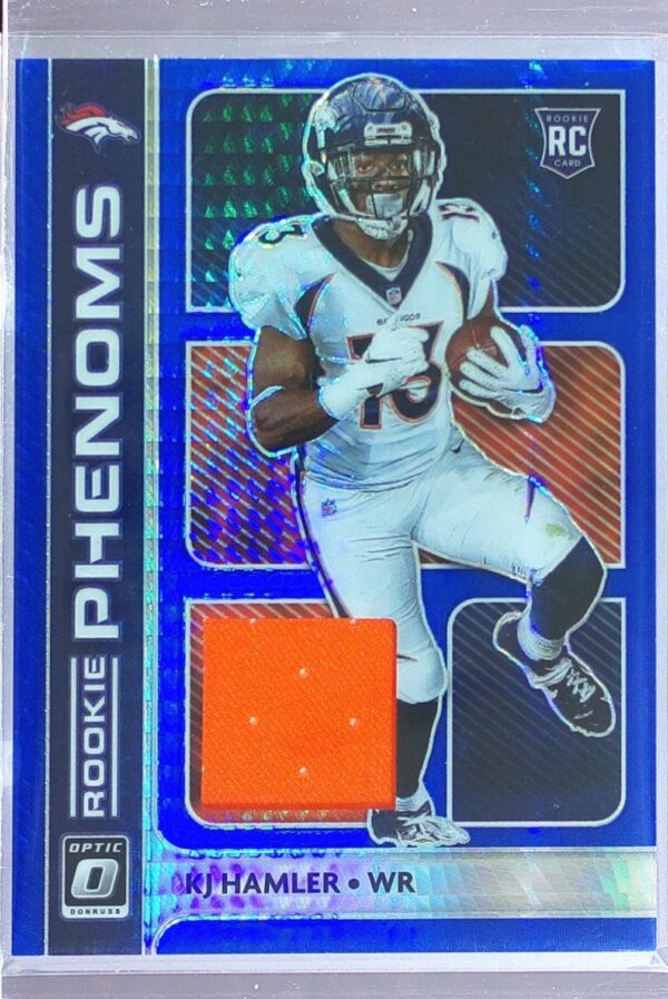 2020 Donruss Optic KJ Hamler JSY #RP-20 Broncos Rookie Phenoms Blue Hyper