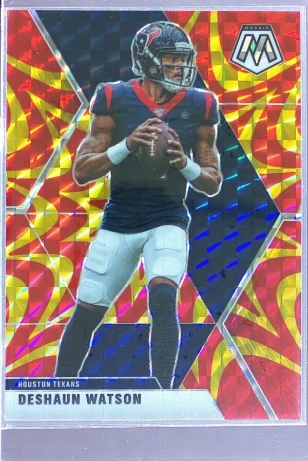 2020 Mosaic Deshaun Watson Prizm Reactive Gold #85 Texans