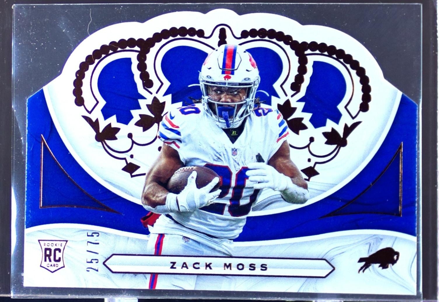 2020 Panini Chronicles Zack Moss /75 RC #CR-22 Bills Crown Royale Bronze