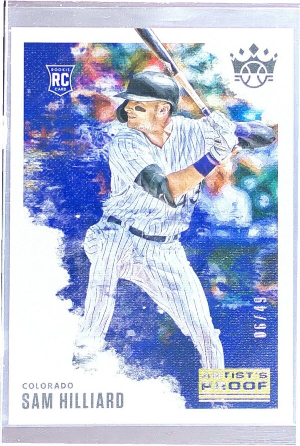 2020 Panini Diamond Kings Sam Hilliard Artist's Proof Gold /49 RC #61 Rockies