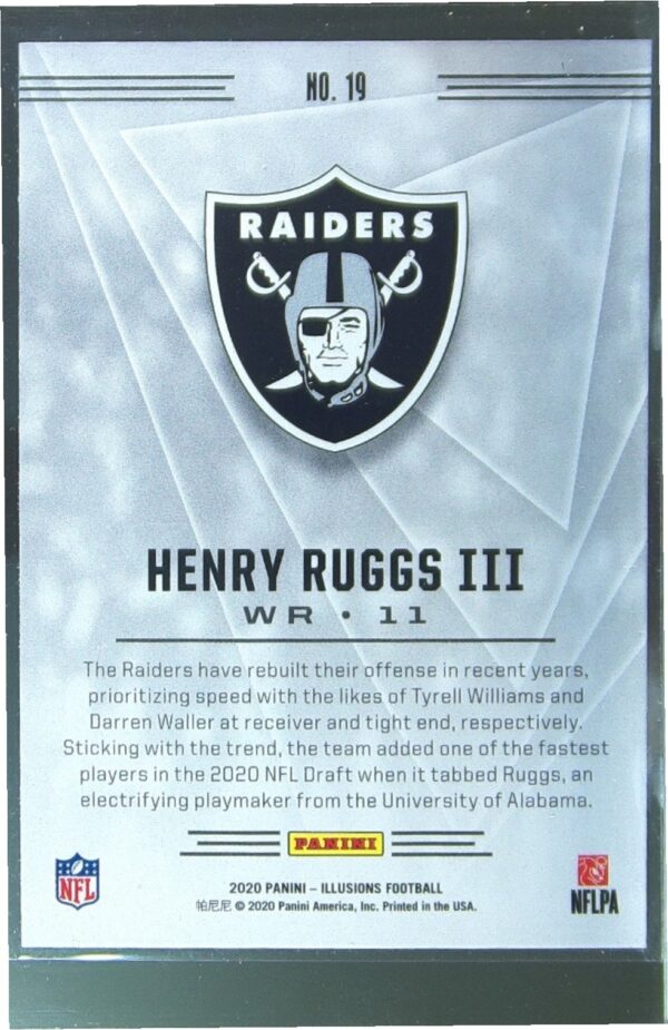 2020 Panini Illusions Henry Ruggs III RC #19 Raiders - Image 3
