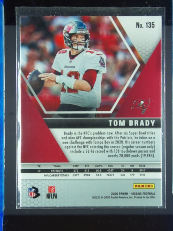 2020 Panini Mosaic Tom Brady #135 Buccaneers - Image 3