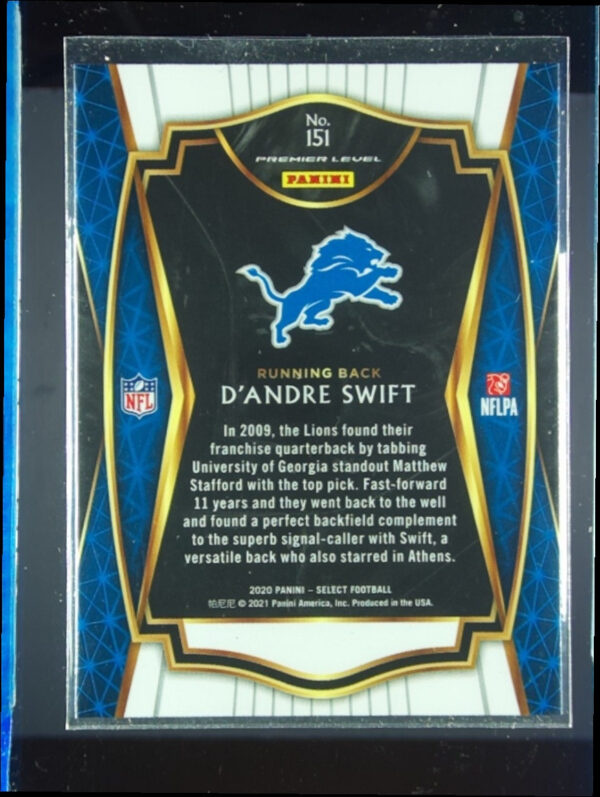 2020 Panini Select D'Andre Swift RC #151 Lions - Image 3