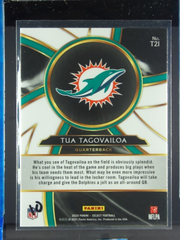 2020 Panini Select Tua Tagovailoa #T21 Dolphins Turbocharged - Image 3