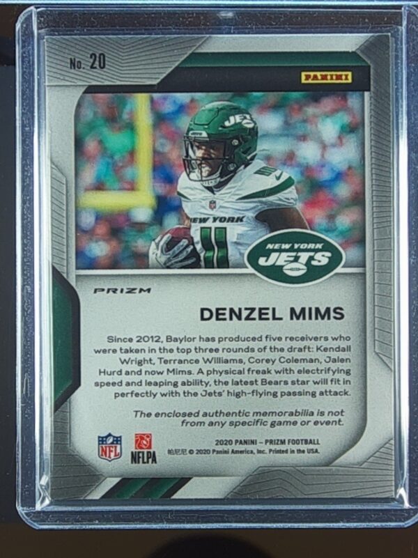 2020 Prizm Denzel Mims JSY #20 Jets Premier Jerseys - Image 3