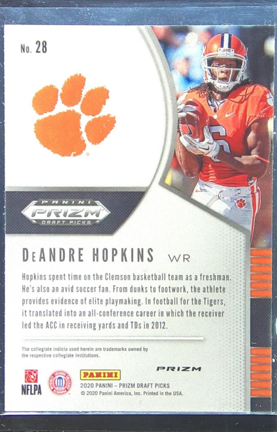 2020 Prizm Draft Picks DeAndre Hopkins Prizms Pink Pulsar #28 Tigers - Image 3