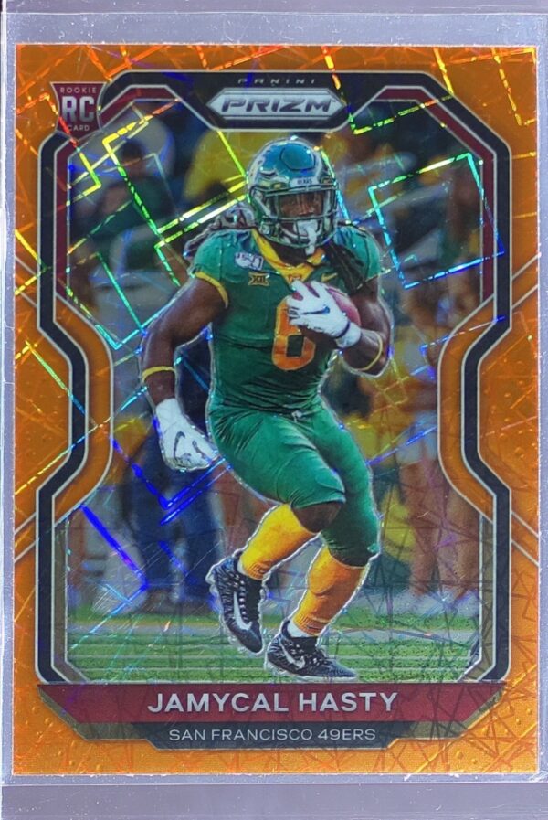 2020 Prizm JaMycal Hasty Prizm Orange Lazer RC #303 49ers
