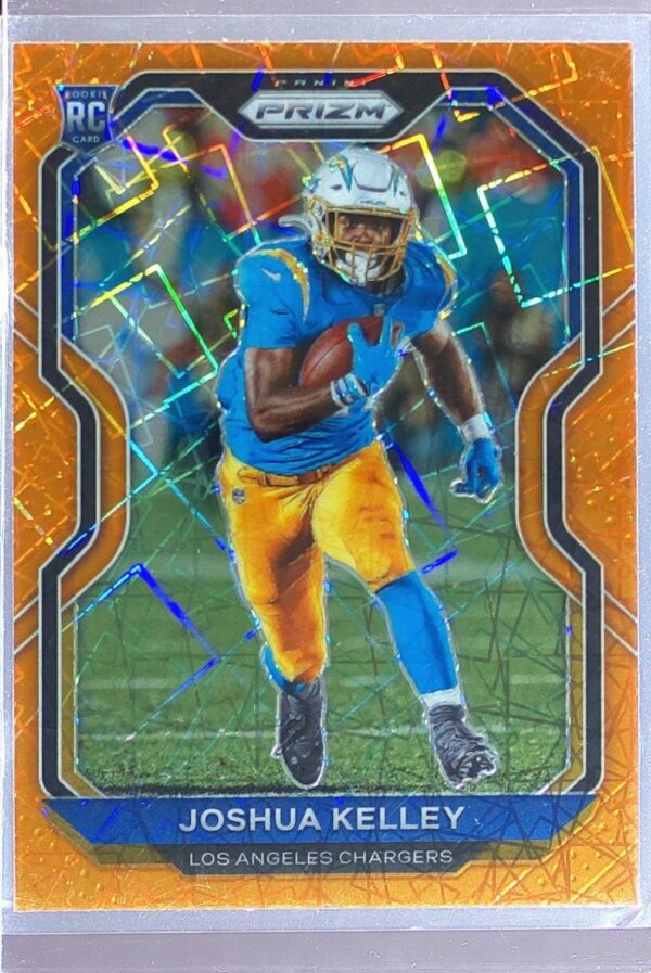 2020 Prizm Joshua Kelley Prizm Orange Lazer RC #326 Chargers