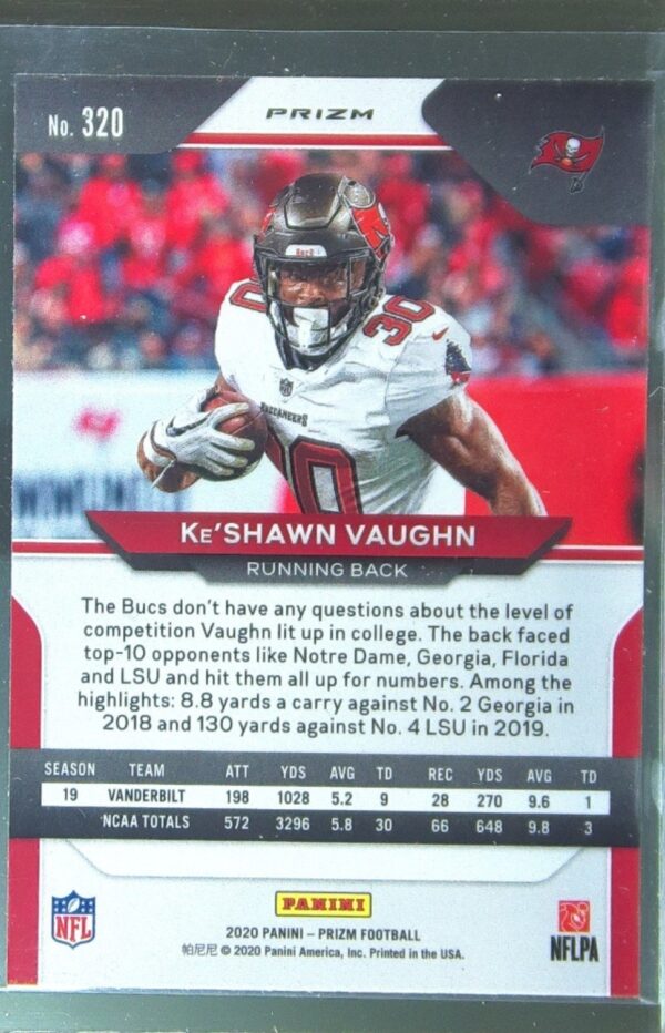 2020 Prizm Ke'Shawn Vaughn Prizm Lazer RC #320 Buccaneers - Image 3