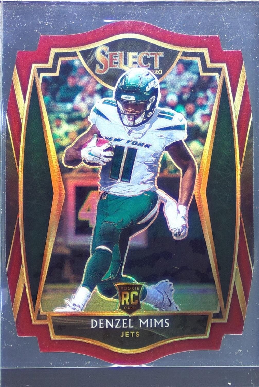 2020 Select Denzel Mims Red Prizm Die Cut RC #163 Jets