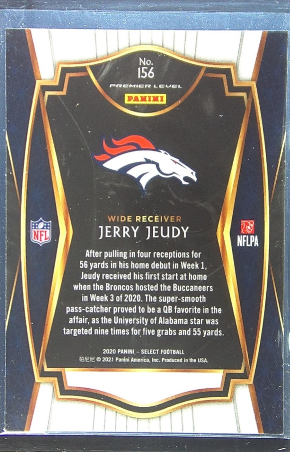 2020 Select Jerry Jeudy RC #156 Broncos - Image 3