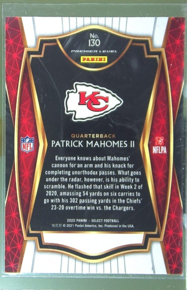 2020 Select Patrick Mahomes II #130 Chiefs - Image 3