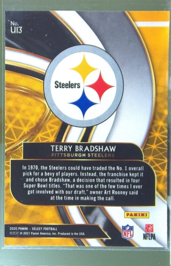 2020 Select Terry Bradshaw #U13 Steelers Unbreakable - Image 3