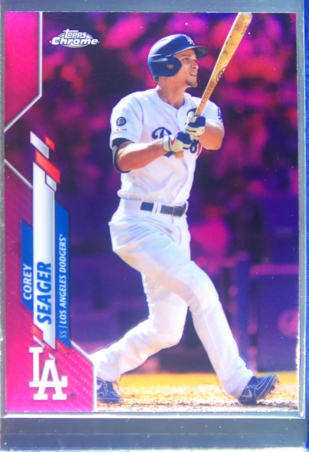 2020 Topps Chrome Corey Seager Pink Refractor #196 Dodgers