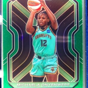 2021-22 Panini Prizm WNBA Michaela Onyenwere Prizms Green RC #94 Liberty