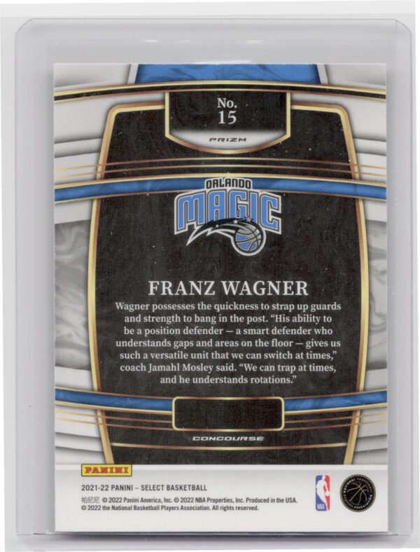 2021-22 Select Franz Wagner Orange Flash Prizms #15 Magic - Image 3