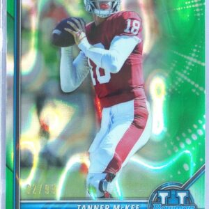 2021 Bowman University Tanner McKee Chrome Green /99 RC #60 Cardinal