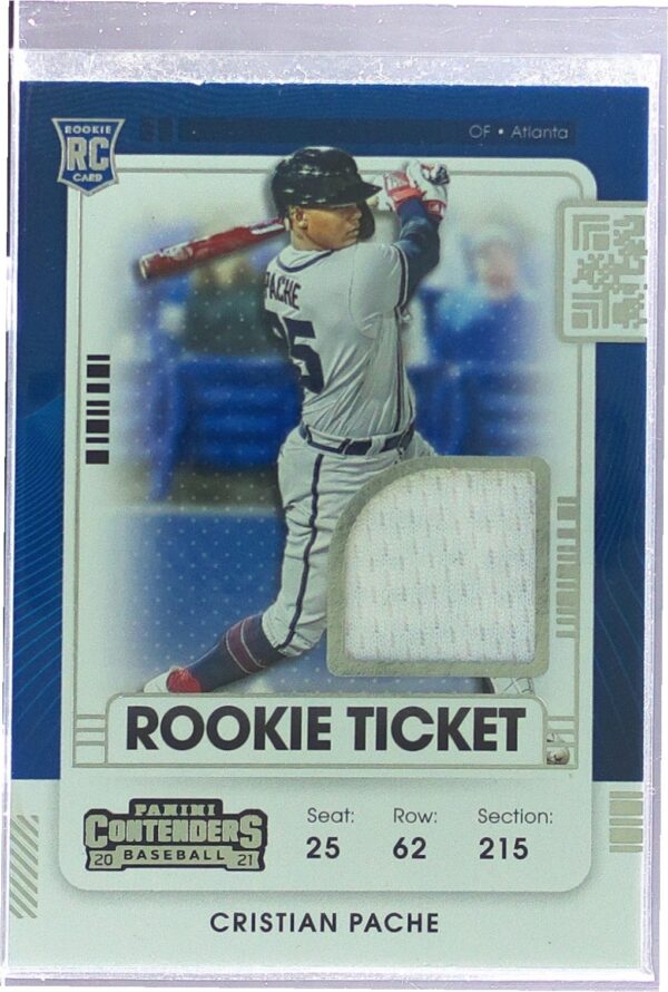 2021 Contenders Cristian Pache JSY RC #RTJ-CP Braves Rookie Ticket Jersey