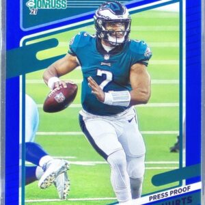 2021 Donruss Jalen Hurts Press Proof Blue #108 Eagles