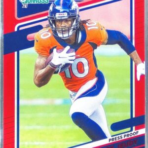 2021 Donruss Jerry Jeudy Press Proof Red #185 Broncos