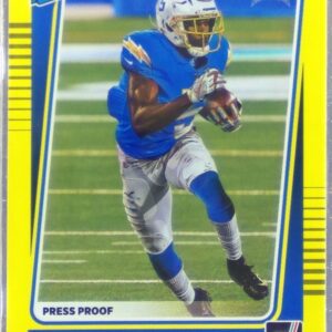 2021 Donruss Josh Palmer Press Proof Yellow RC #277 Chargers
